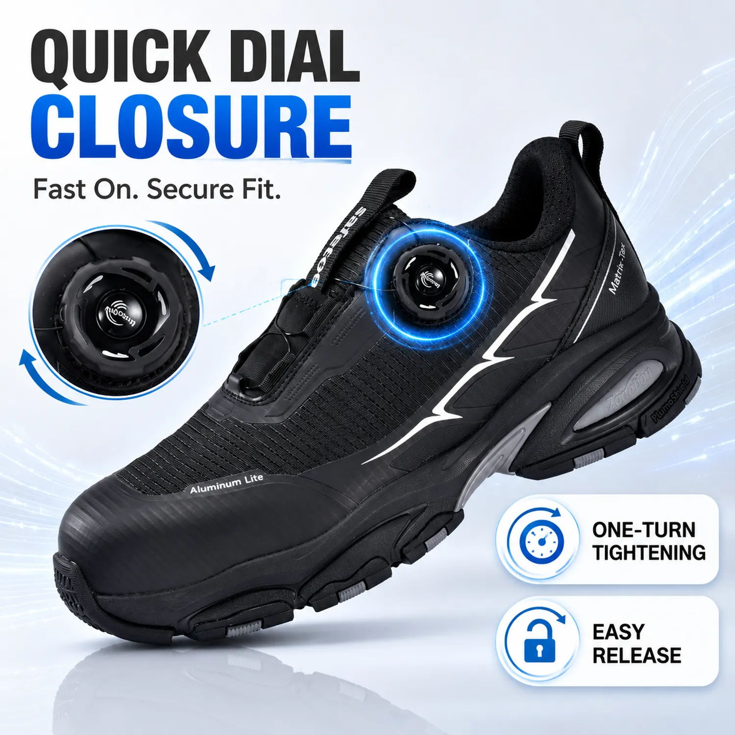 SafeToe L-7601 CloudDial T1 Safety Shoes L-7601 QuickDial closure
